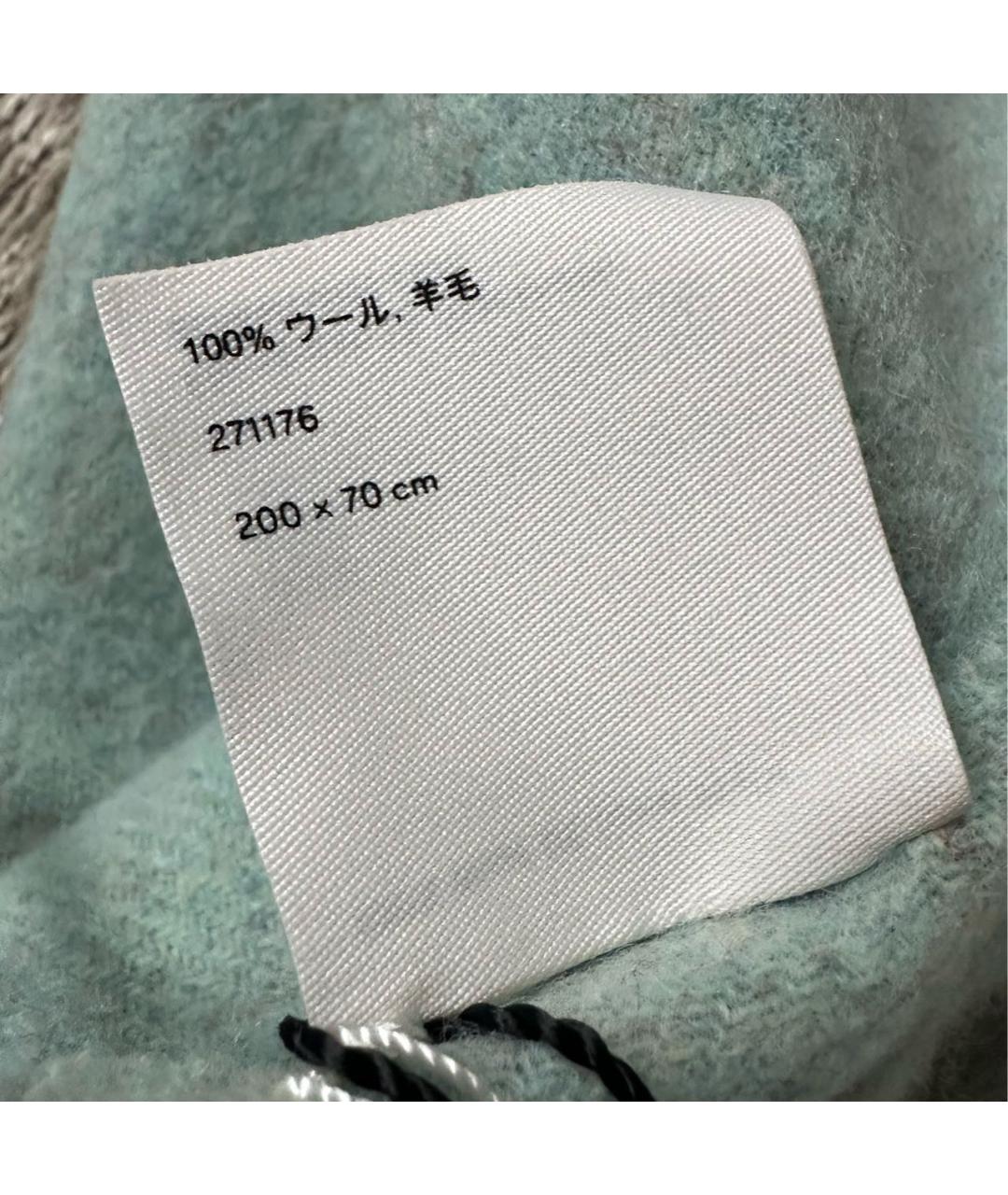 ACNE STUDIOS Бирюзовый кашемировый шарф, фото 7