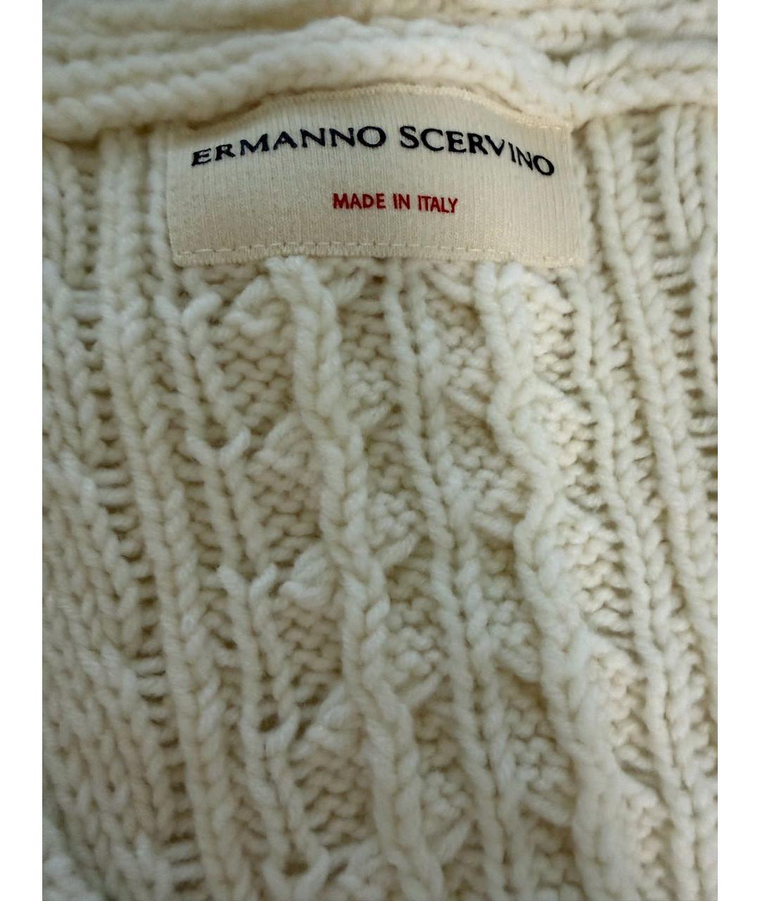 ERMANNO SCERVINO Белый шерстяной джемпер / свитер, фото 3