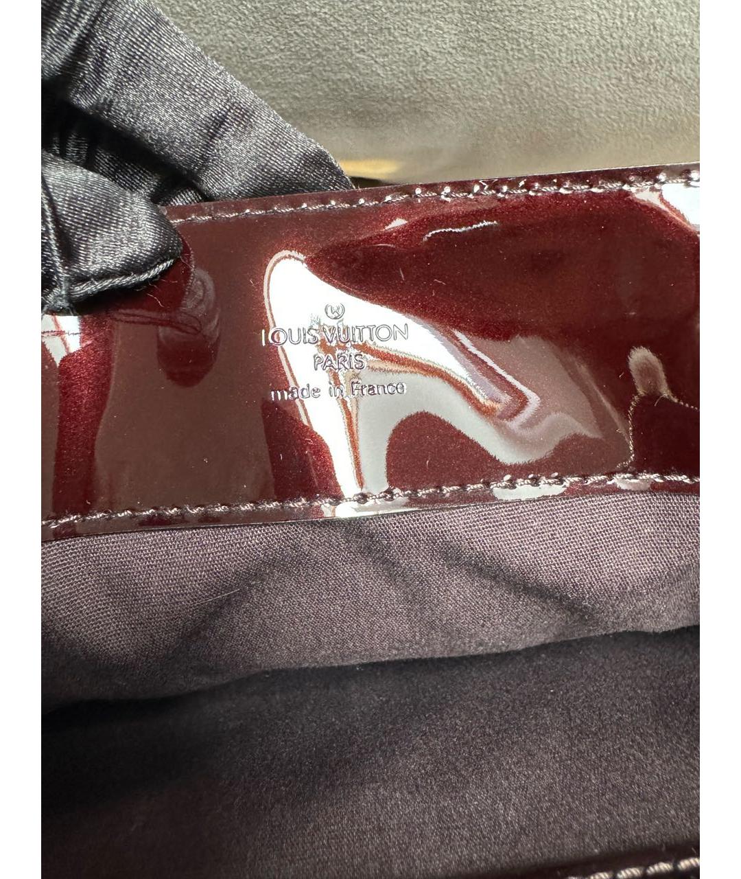 LOUIS VUITTON Бордовая сумка с короткими ручками из лакированной кожи, фото 4
