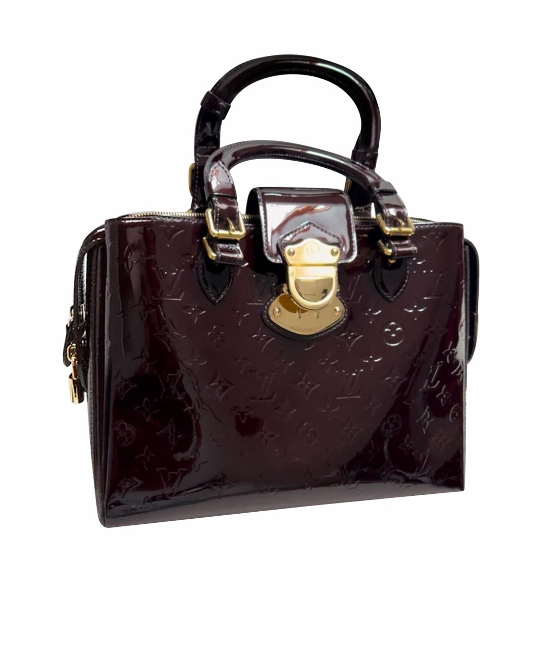 LOUIS VUITTON Бордовая сумка с короткими ручками из лакированной кожи, фото 1
