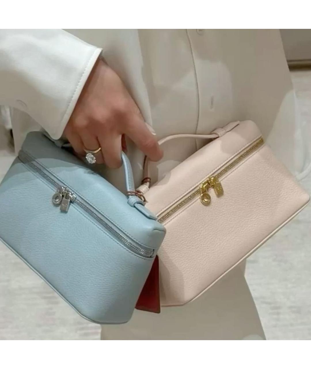 LORO PIANA Розовая кожаная сумка через плечо, фото 3