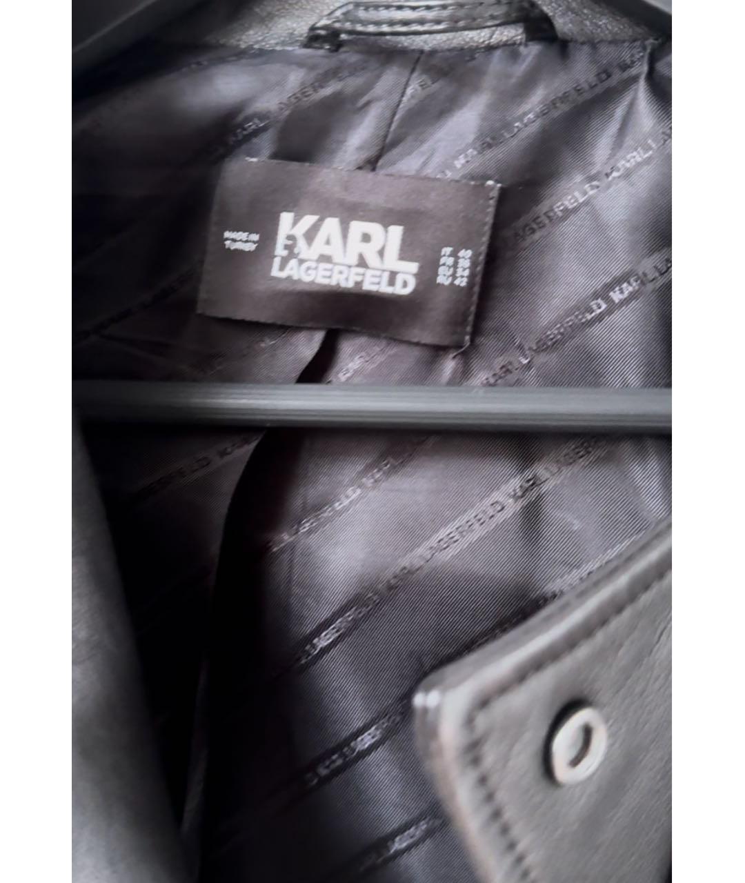 KARL LAGERFELD Черная кожаная куртка, фото 6