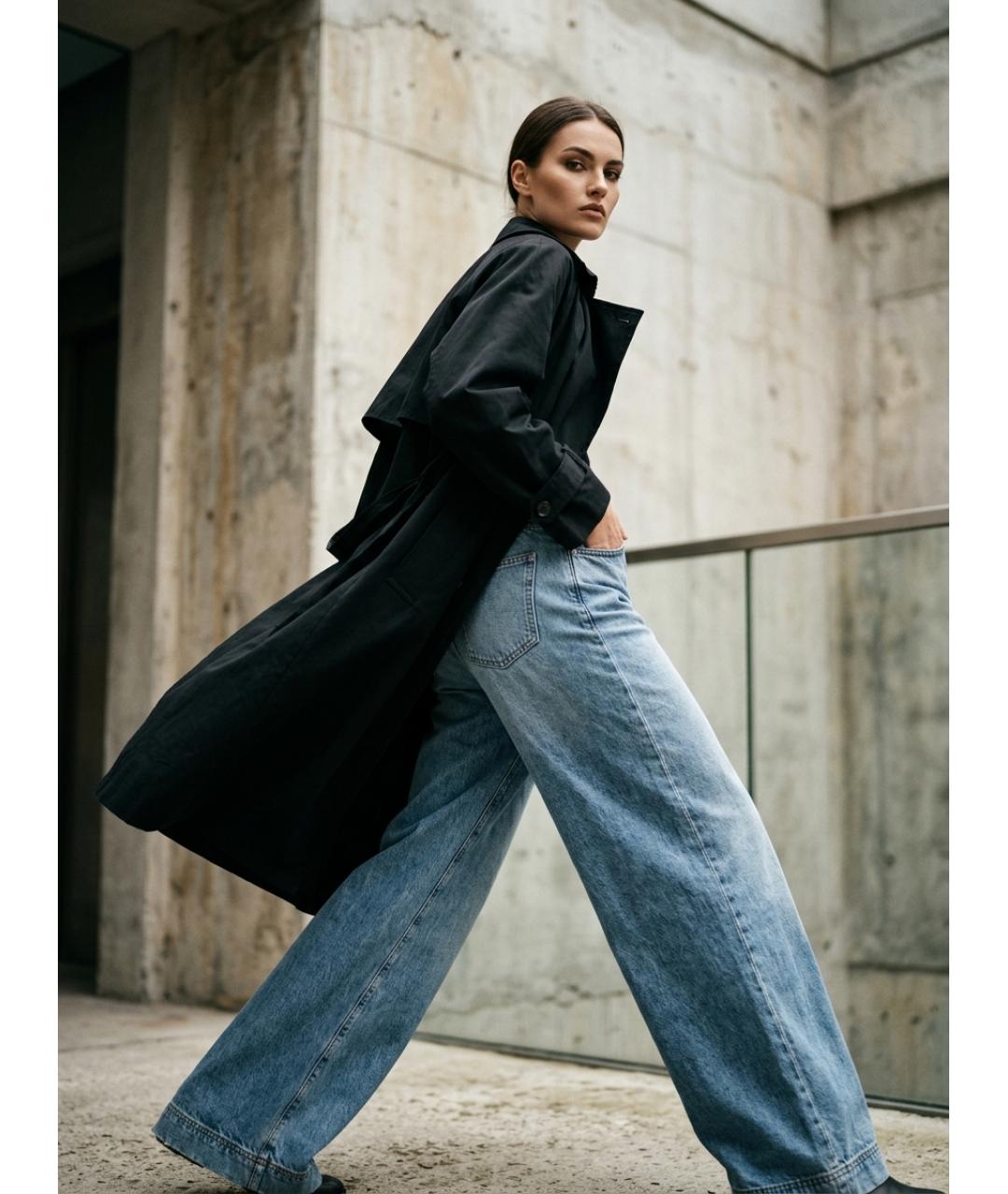 WEEKEND MAX MARA Голубые хлопковые джинсы клеш, фото 4