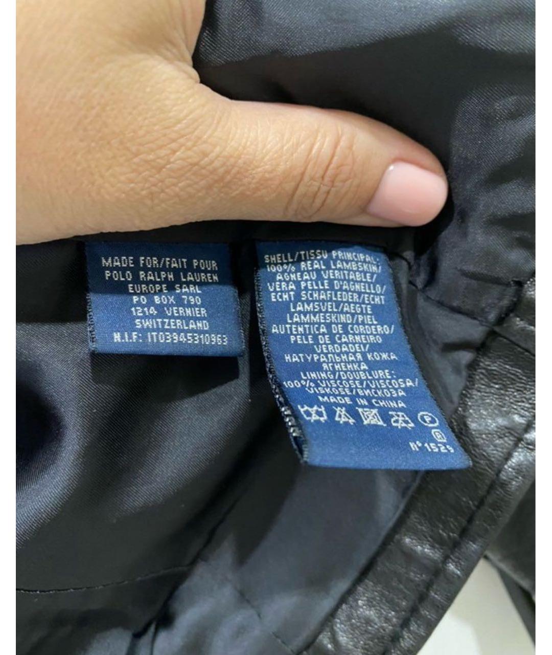 RALPH LAUREN Черная кожаная куртка, фото 8