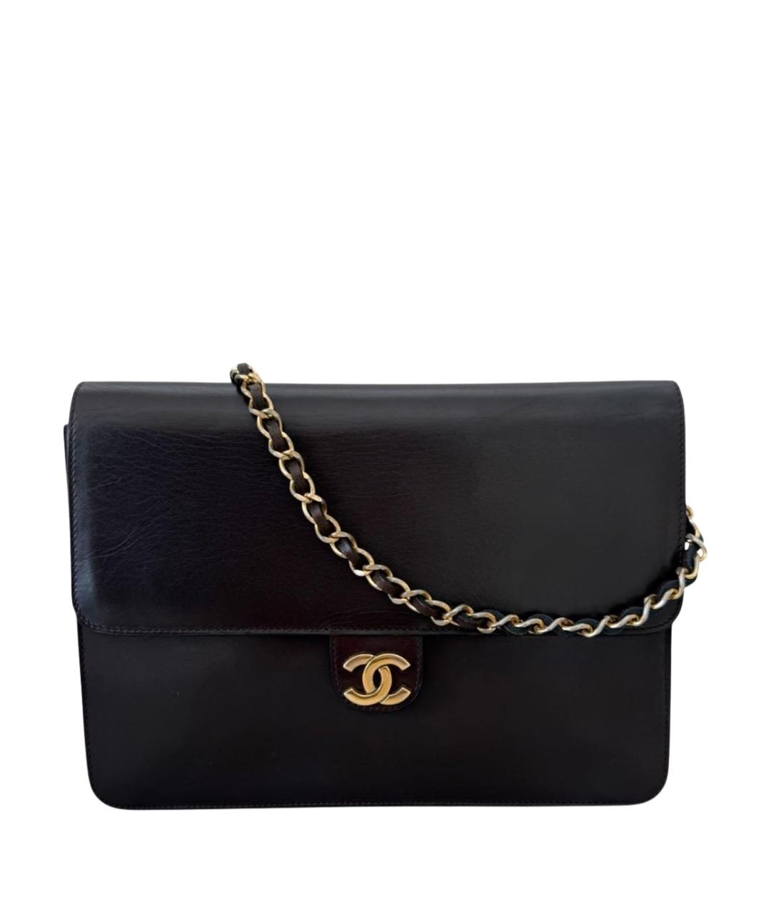 CHANEL Коричневая кожаная сумка через плечо, фото 1