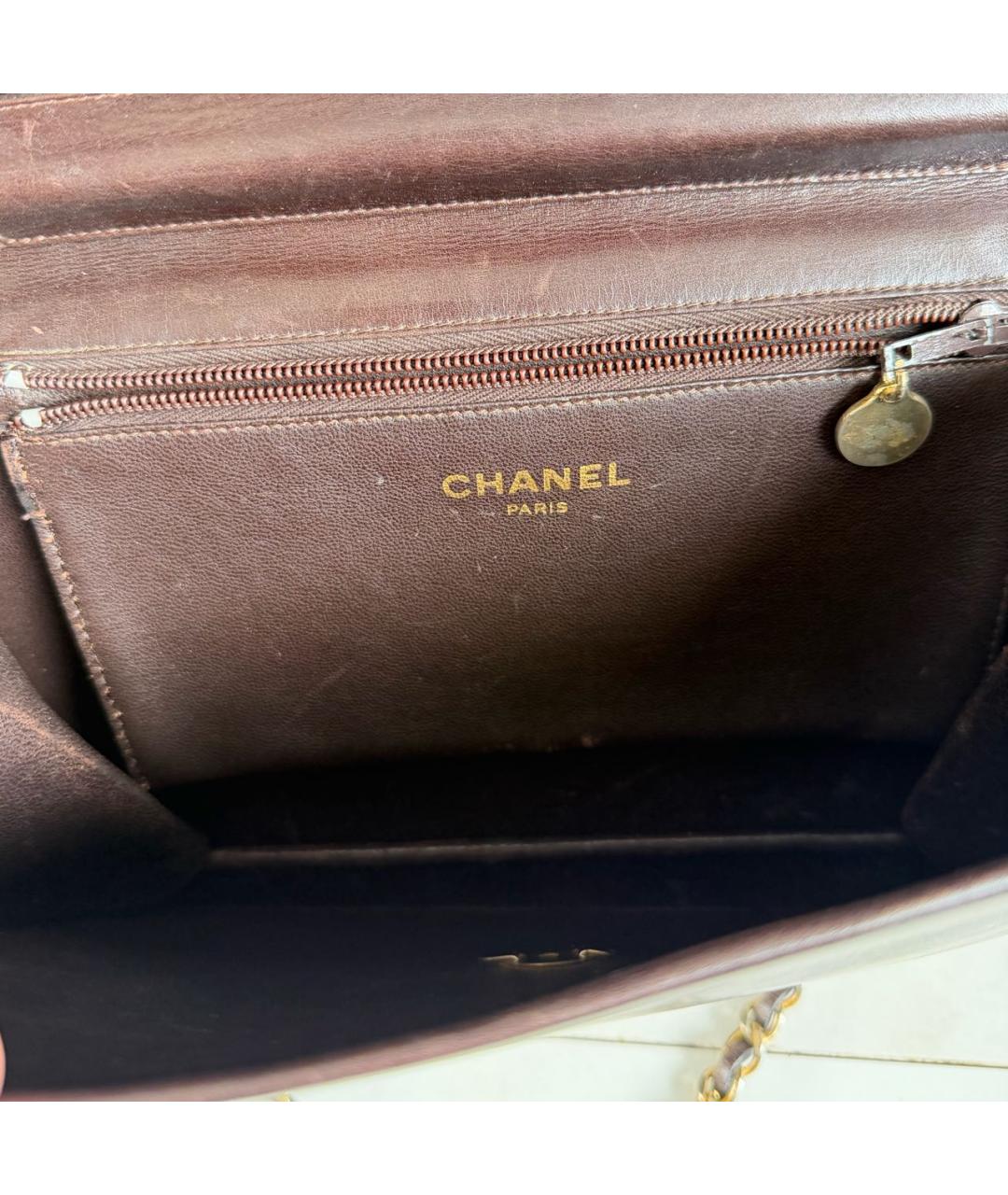 CHANEL Коричневая кожаная сумка через плечо, фото 7
