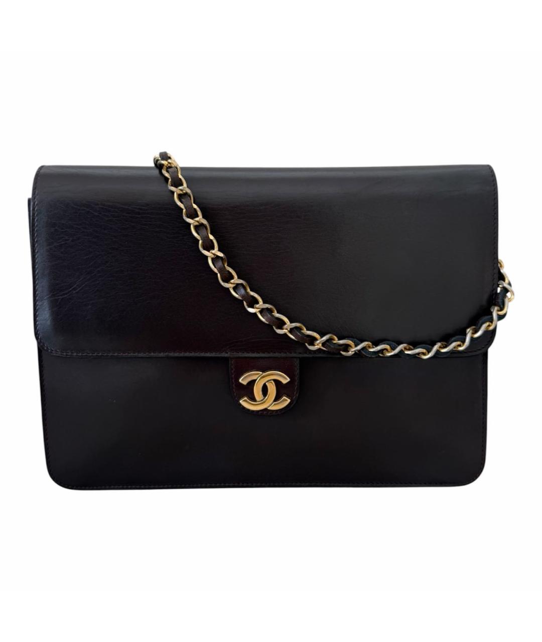 CHANEL Коричневая кожаная сумка через плечо, фото 9