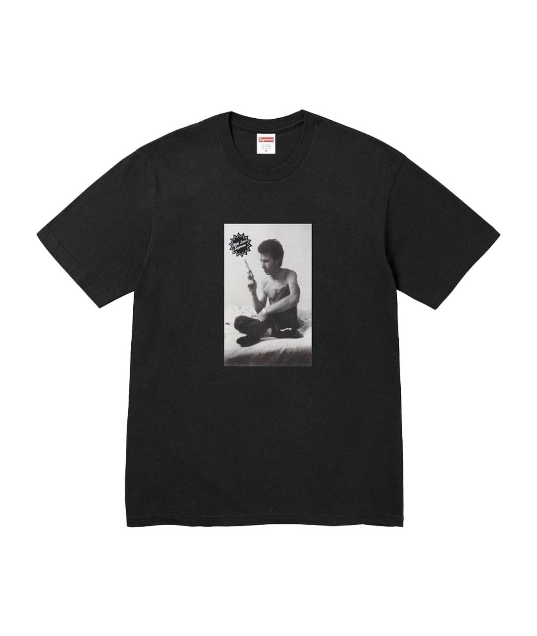 SUPREME Черная хлопковая футболка, фото 1