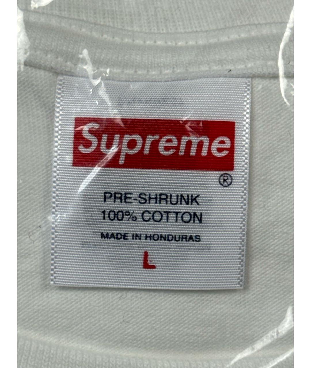 SUPREME Белая хлопковая футболка, фото 6