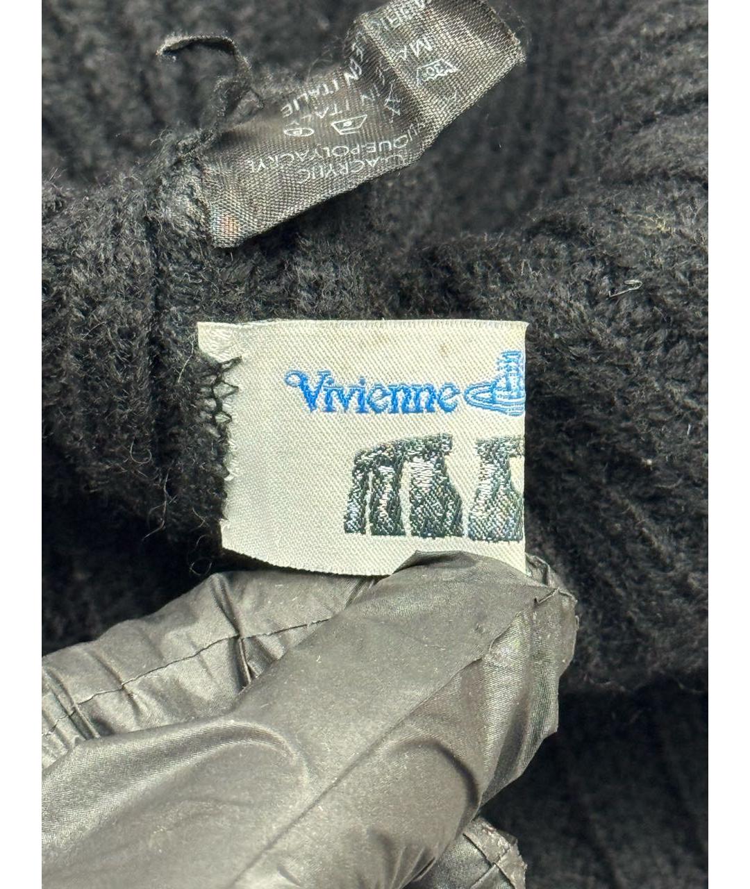 VIVIENNE WESTWOOD Черная шерстяная шапка, фото 6
