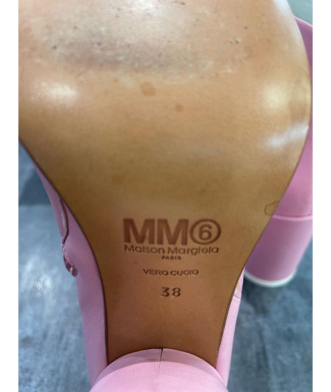 MM6 MAISON MARGIELA Розовые кожаные ботильоны, фото 6