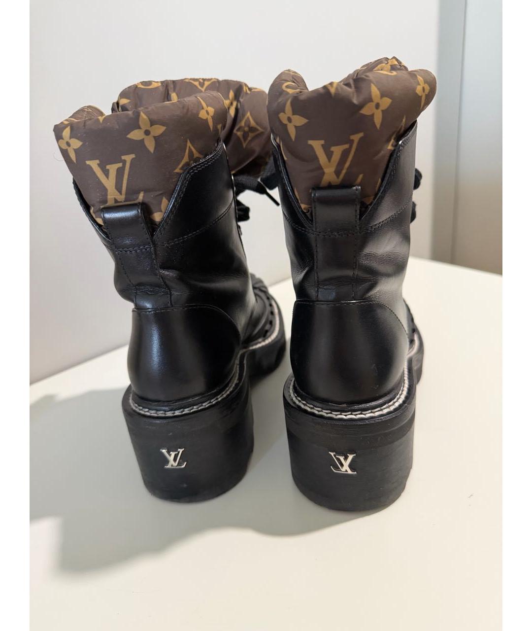 LOUIS VUITTON Черные кожаные ботинки, фото 4