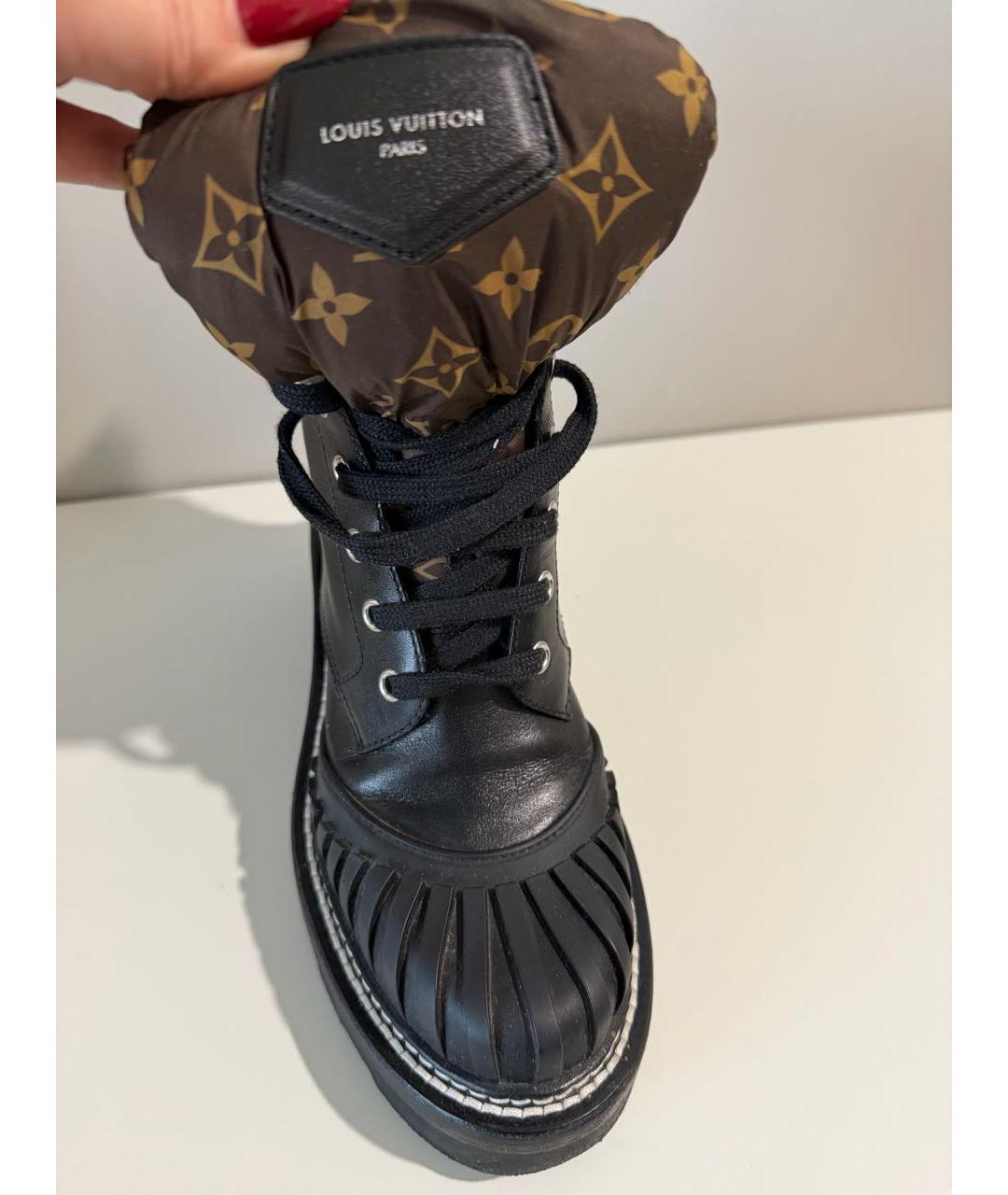 LOUIS VUITTON Черные кожаные ботинки, фото 5