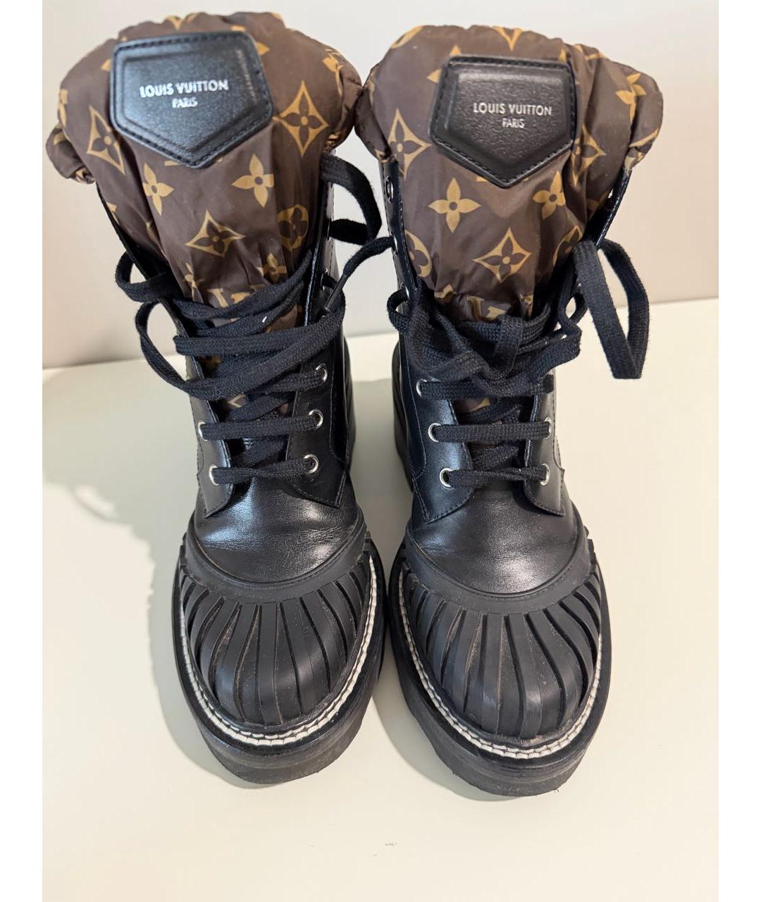LOUIS VUITTON Черные кожаные ботинки, фото 2