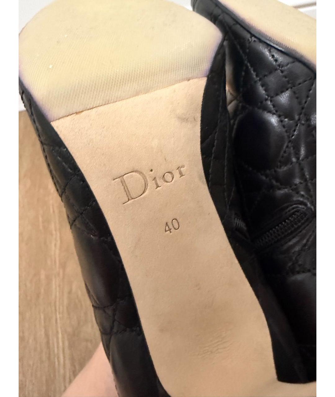 CHRISTIAN DIOR Черные кожаные ботильоны, фото 6