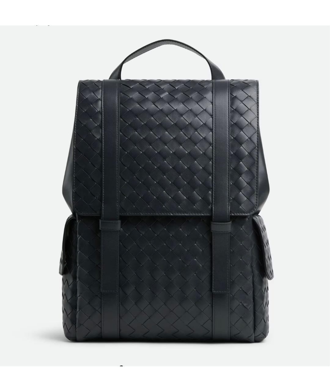 BOTTEGA VENETA Темно-синий кожаный рюкзак, фото 5