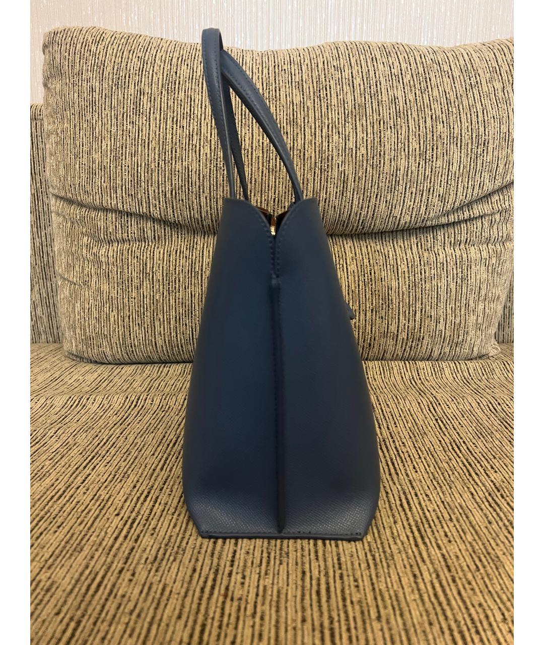 FURLA Голубая кожаная сумка тоут, фото 5