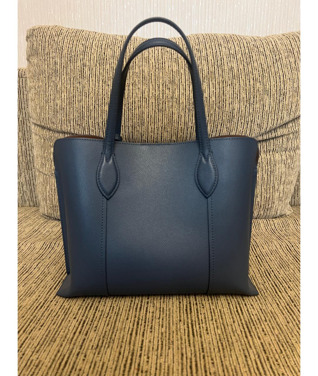 FURLA Голубая кожаная сумка тоут, фото 2