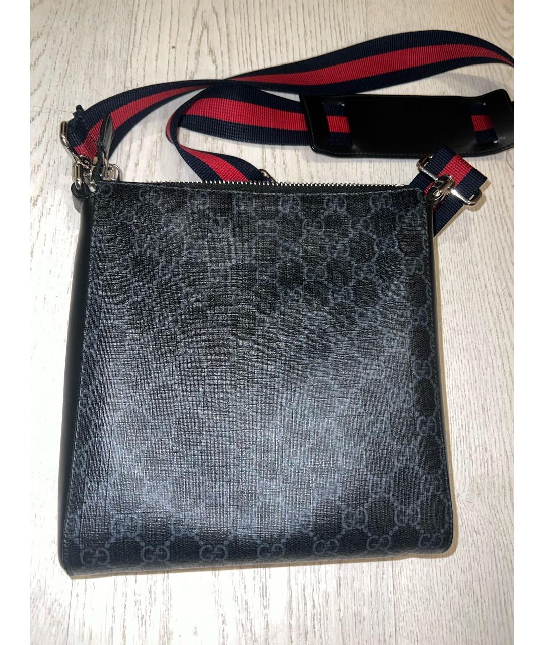 GUCCI Черная кожаная барсетка, фото 3