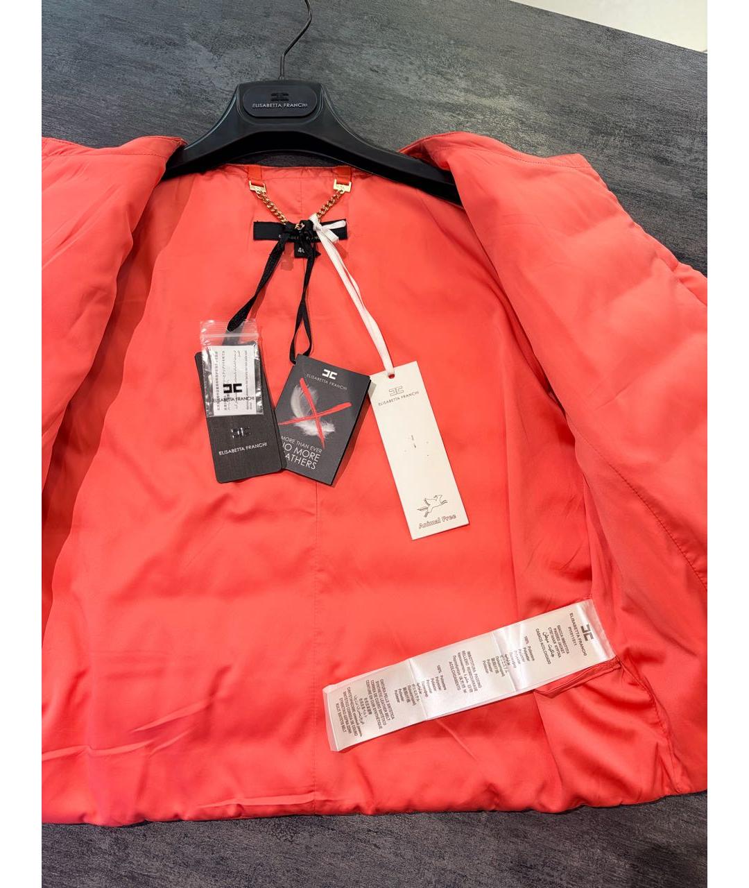 ELISABETTA FRANCHI Коралловая полиэстеровая куртка, фото 2