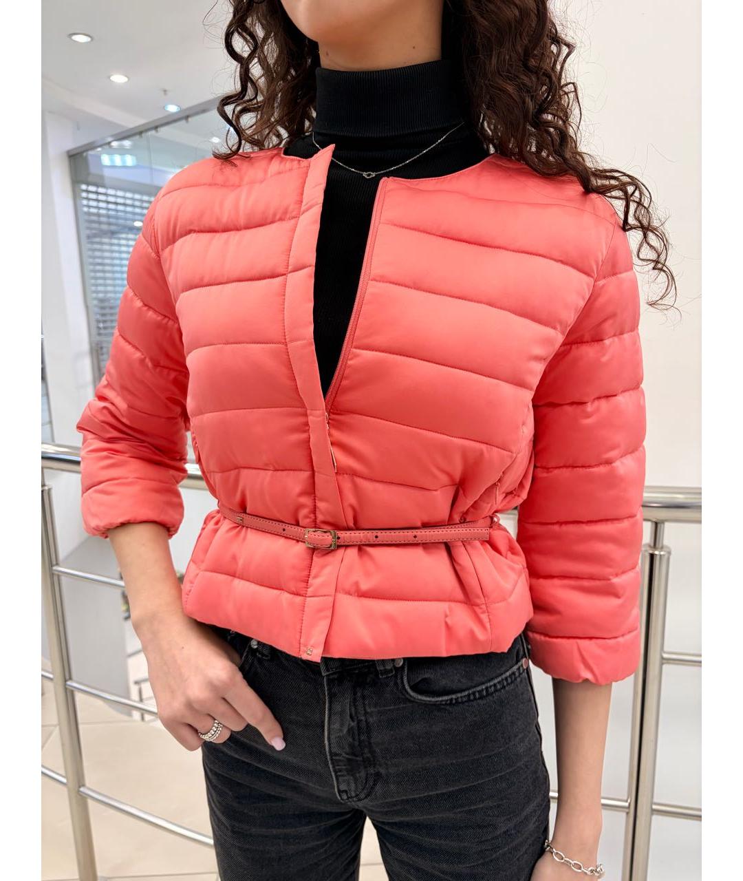 ELISABETTA FRANCHI Коралловая полиэстеровая куртка, фото 6