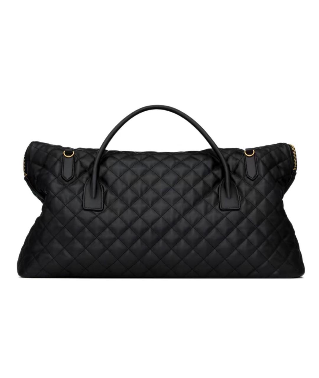 SAINT LAURENT Черная кожаная дорожная/спортивная сумка, фото 3