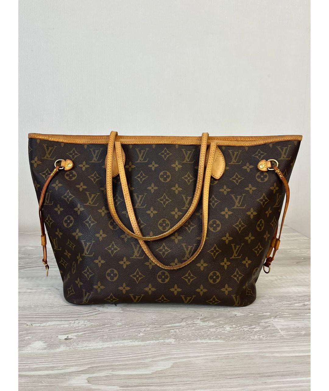 LOUIS VUITTON Коричневая сумка тоут из канвы, фото 9