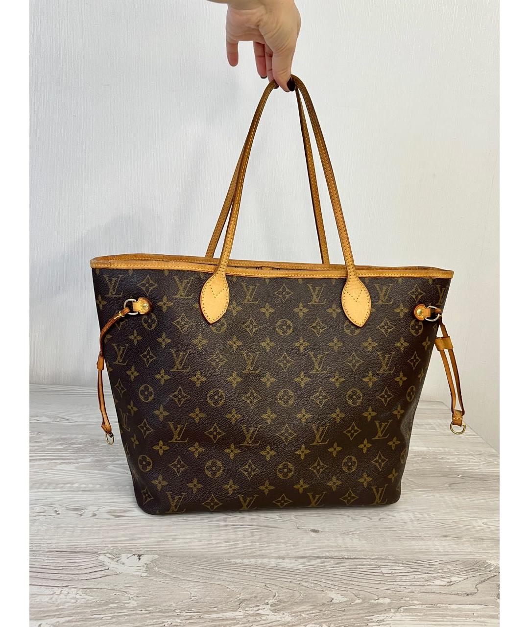 LOUIS VUITTON Коричневая сумка тоут из канвы, фото 3