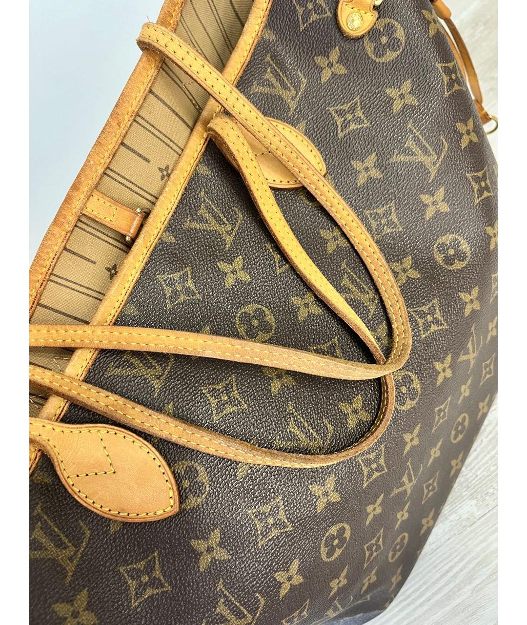 LOUIS VUITTON Коричневая сумка тоут из канвы, фото 8