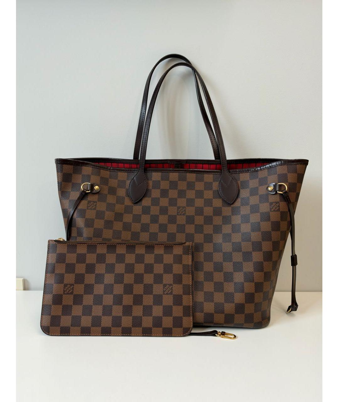 LOUIS VUITTON Коричневая сумка тоут из канвы, фото 9