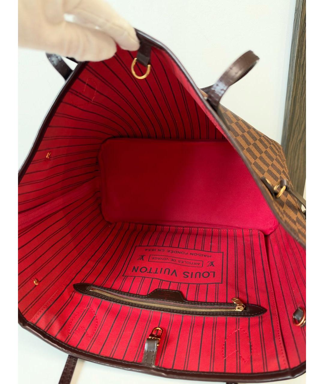 LOUIS VUITTON Коричневая сумка тоут из канвы, фото 8