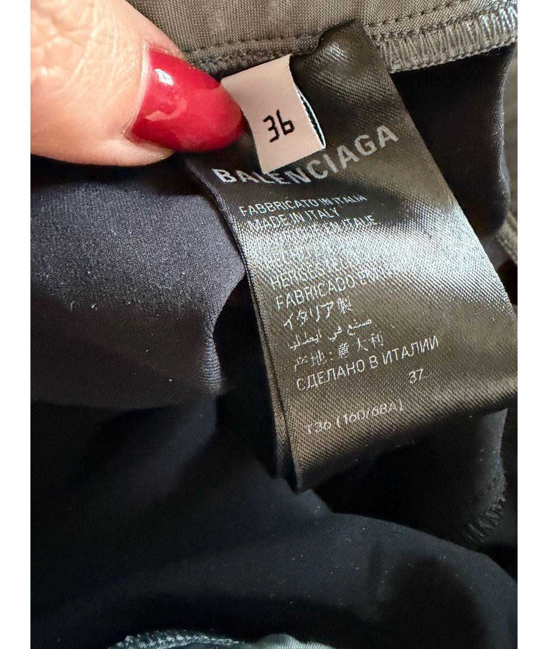 BALENCIAGA Антрацитовые текстильные ботфорты, фото 7