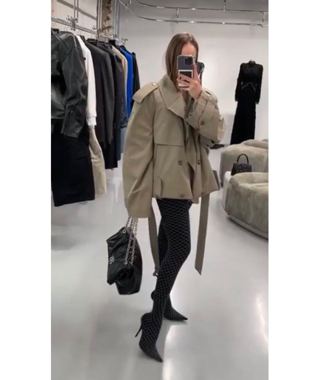 BALENCIAGA Антрацитовые текстильные ботфорты, фото 6