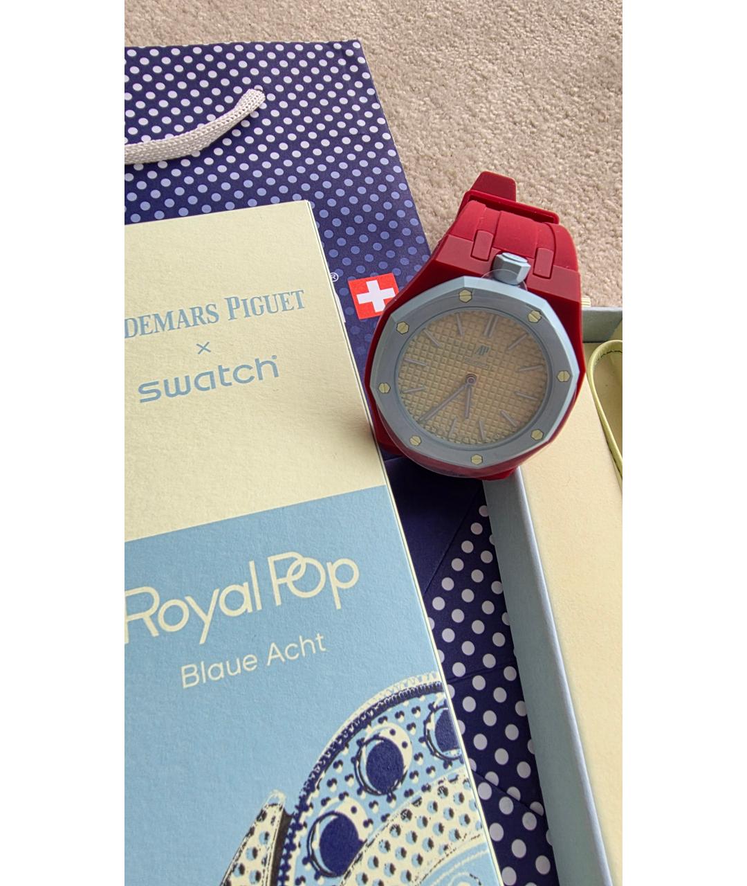 Swatch Голубые пластиковые часы, фото 3