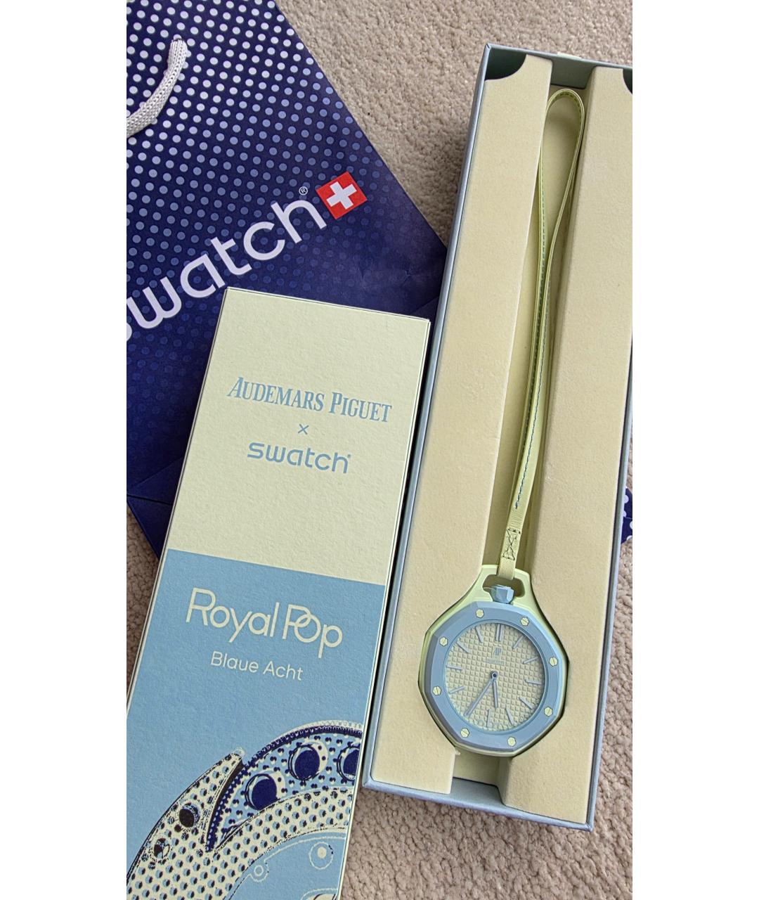 Swatch Голубые пластиковые часы, фото 5