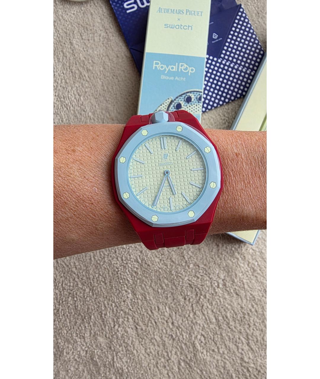 Swatch Голубые пластиковые часы, фото 4