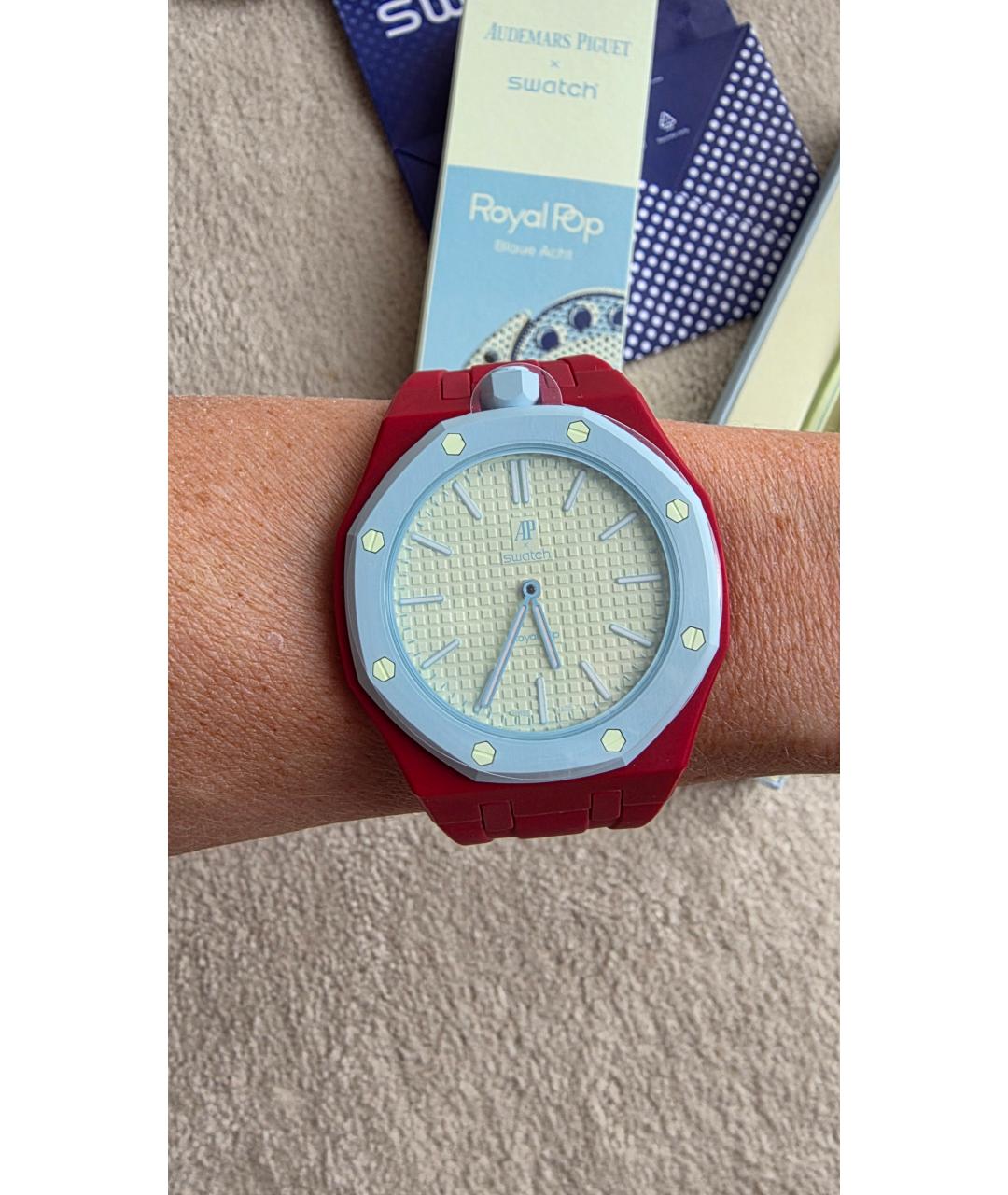 Swatch Голубые пластиковые часы, фото 2