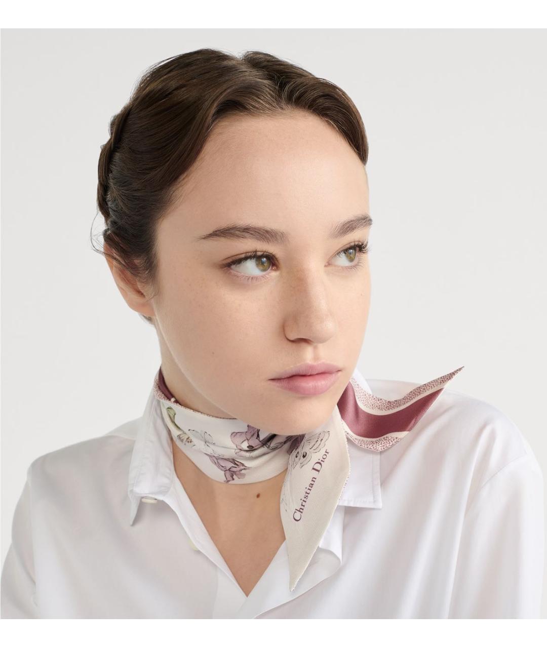 CHRISTIAN DIOR Мульти шелковый шарф, фото 5
