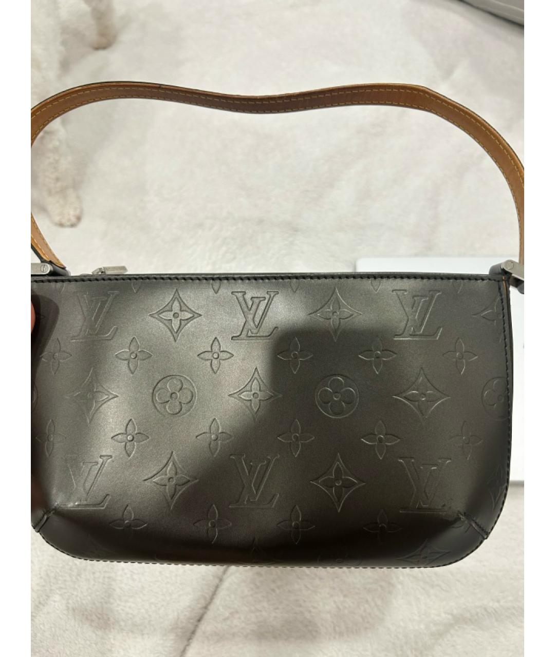 LOUIS VUITTON Черная кожаная сумка через плечо, фото 2