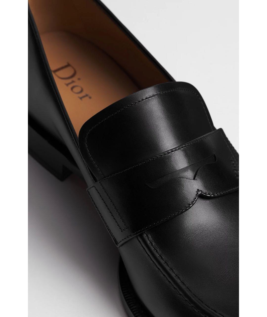 CHRISTIAN DIOR Черные кожаные мокасины, фото 5