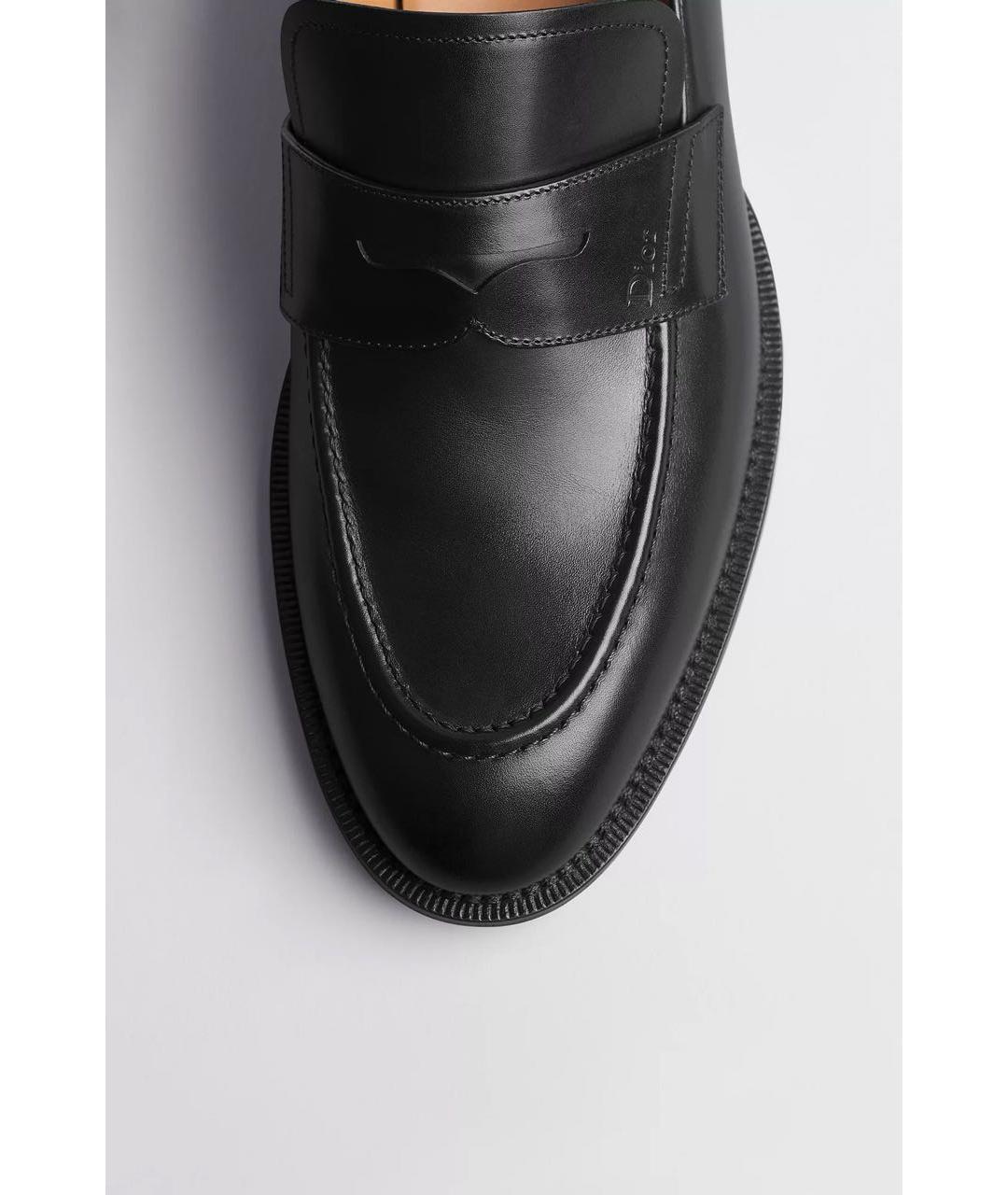 CHRISTIAN DIOR Черные кожаные мокасины, фото 4