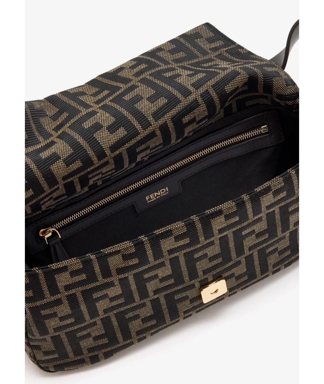 FENDI Коричневая тканевая сумка через плечо, фото 4