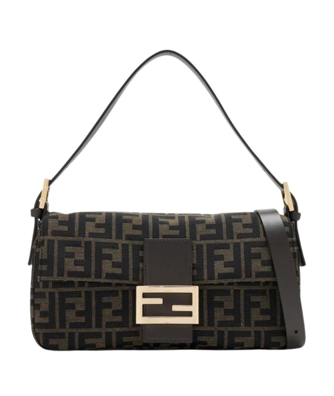 FENDI Коричневая тканевая сумка через плечо, фото 1