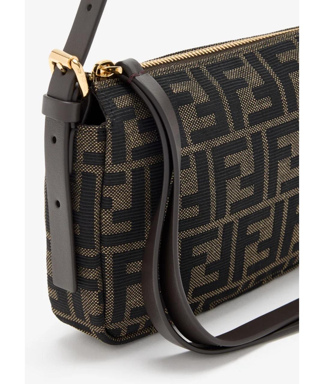 FENDI Коричневая тканевая сумка через плечо, фото 2