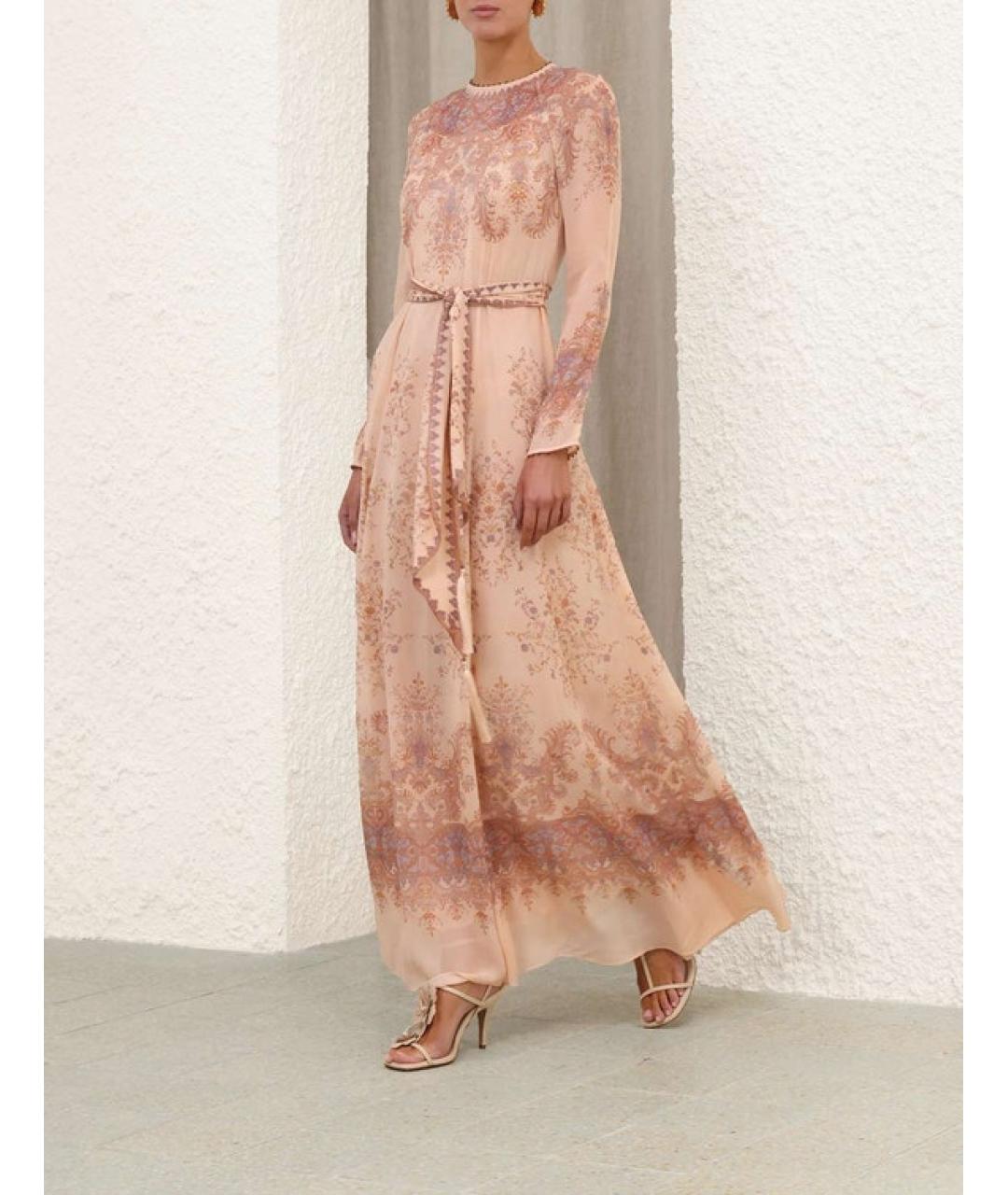ZIMMERMANN Бежевое вискозное повседневное платье, фото 2