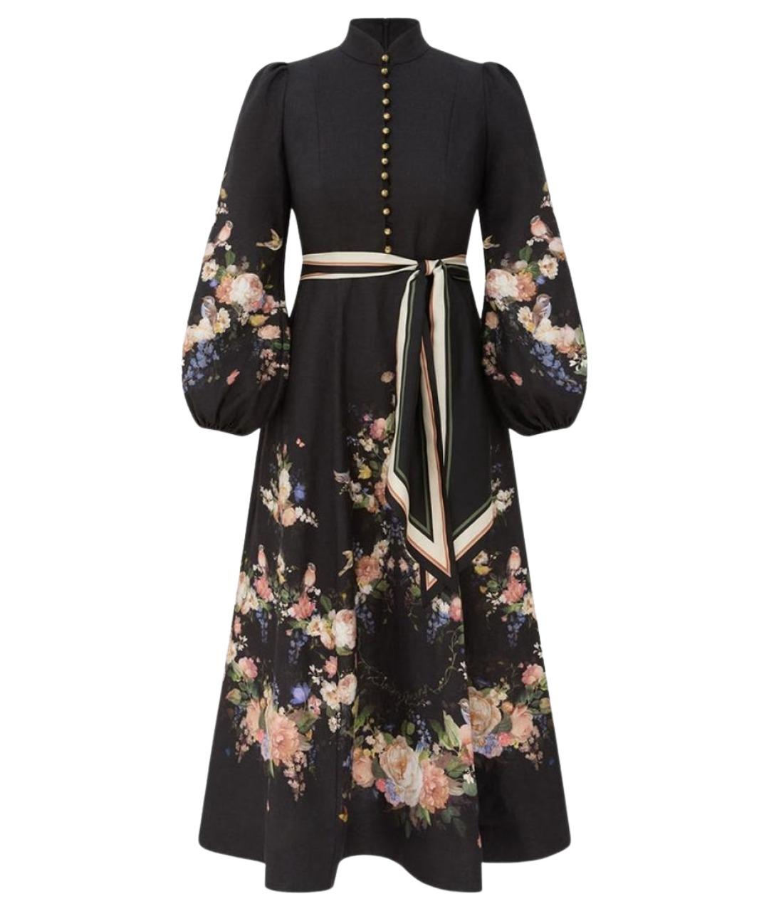 ZIMMERMANN Черное льняное повседневное платье, фото 1