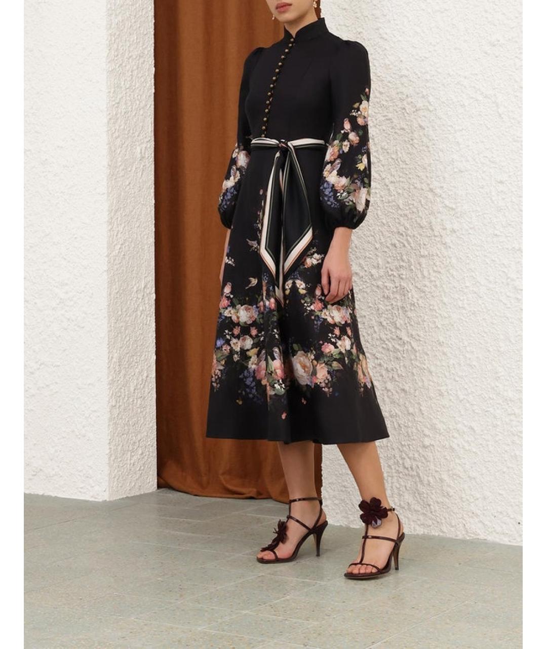 ZIMMERMANN Черное льняное повседневное платье, фото 2