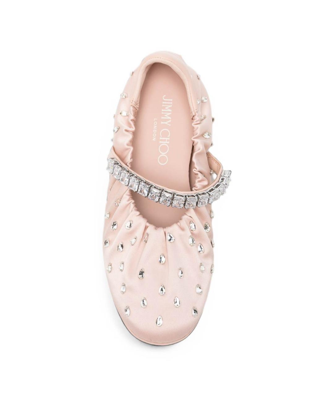 JIMMY CHOO Розовые текстильные балетки, фото 4