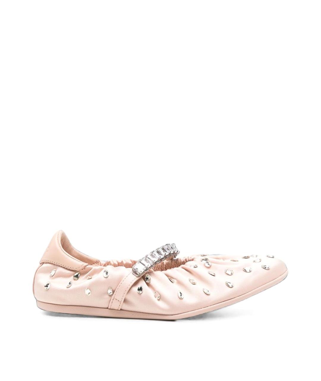 JIMMY CHOO Розовые текстильные балетки, фото 1