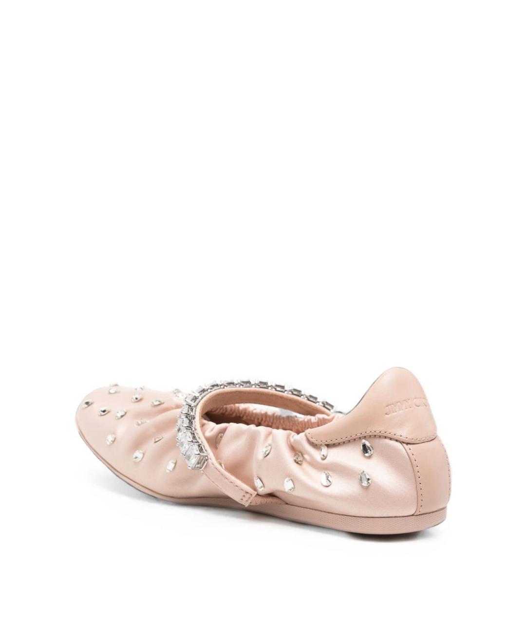 JIMMY CHOO Розовые текстильные балетки, фото 3